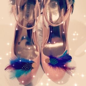 Women's High Heels Shoes Jennifer Lopez Feather Cu